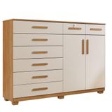 Cômoda Portugal 8 Gavetas 2 Portas 2 Prateleiras Cinamomo Off