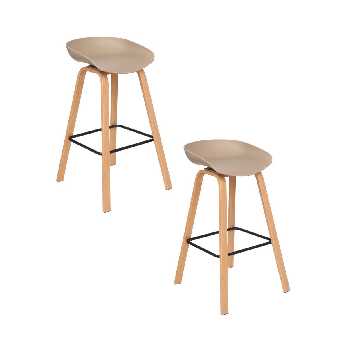 Kit 2 Banquetas Alta Polipropileno Toledo Fratini Fendi