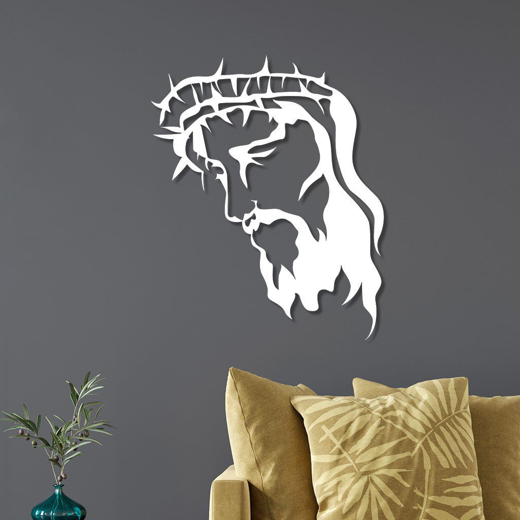 Escultura de Parede em MDF Rosto Jesus