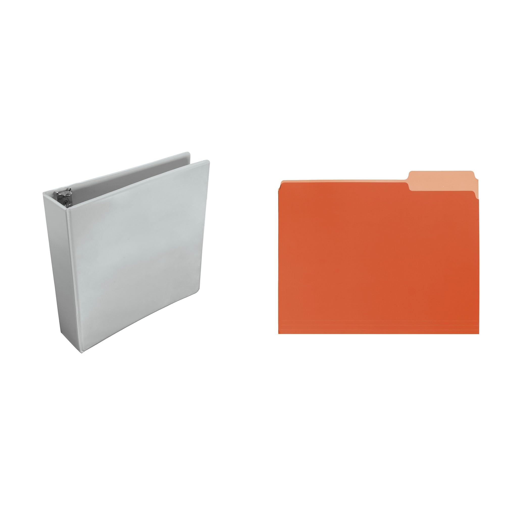 Kit Combinado Casafoyer D-ring View Binder 5 Cm Branco + 100 Pastas