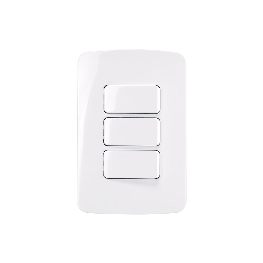 Interruptor Simples Triplo Margirius B3 10a Com Placa 4x2 Branco