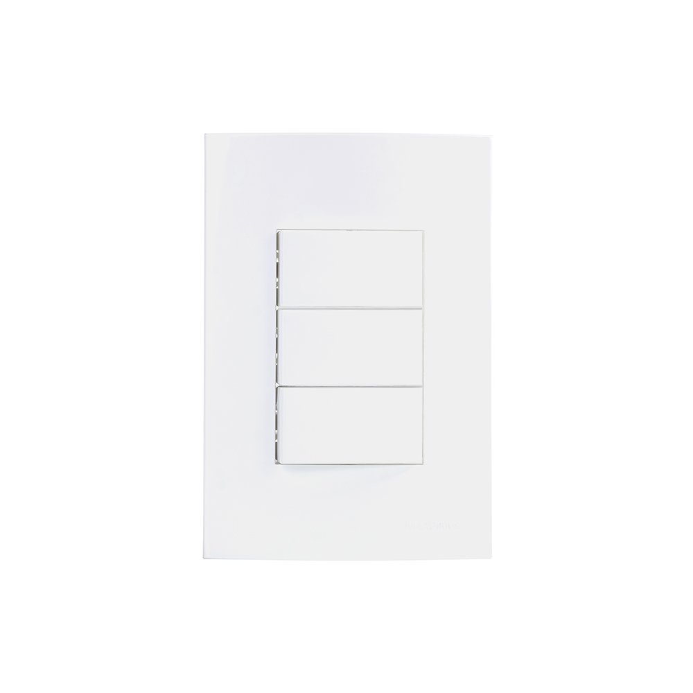 Interruptor Simples E Interruptor Paralelo Duplo Margirius Sleek 10a Com Placa 4x2 Branco