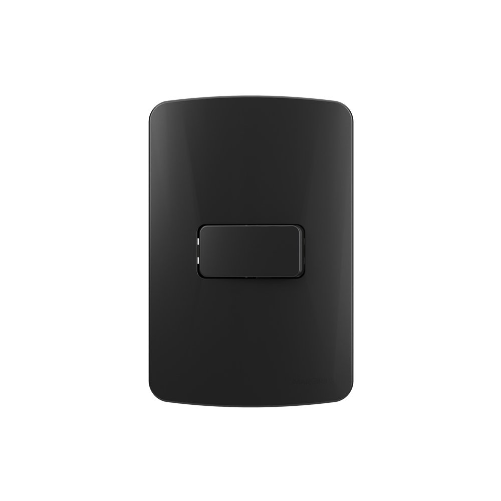 Interruptor Simples Margirius B3 Colors 10a Com Placa 4x2 Preto Ebony