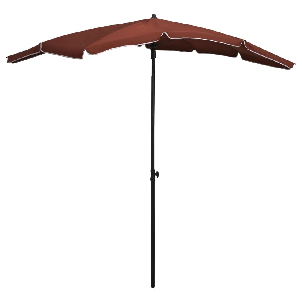 Guarda-sol De Jardim Vidaxl Terracotta Com Poste De Aço De 2,0 M Com Proteção Uv
