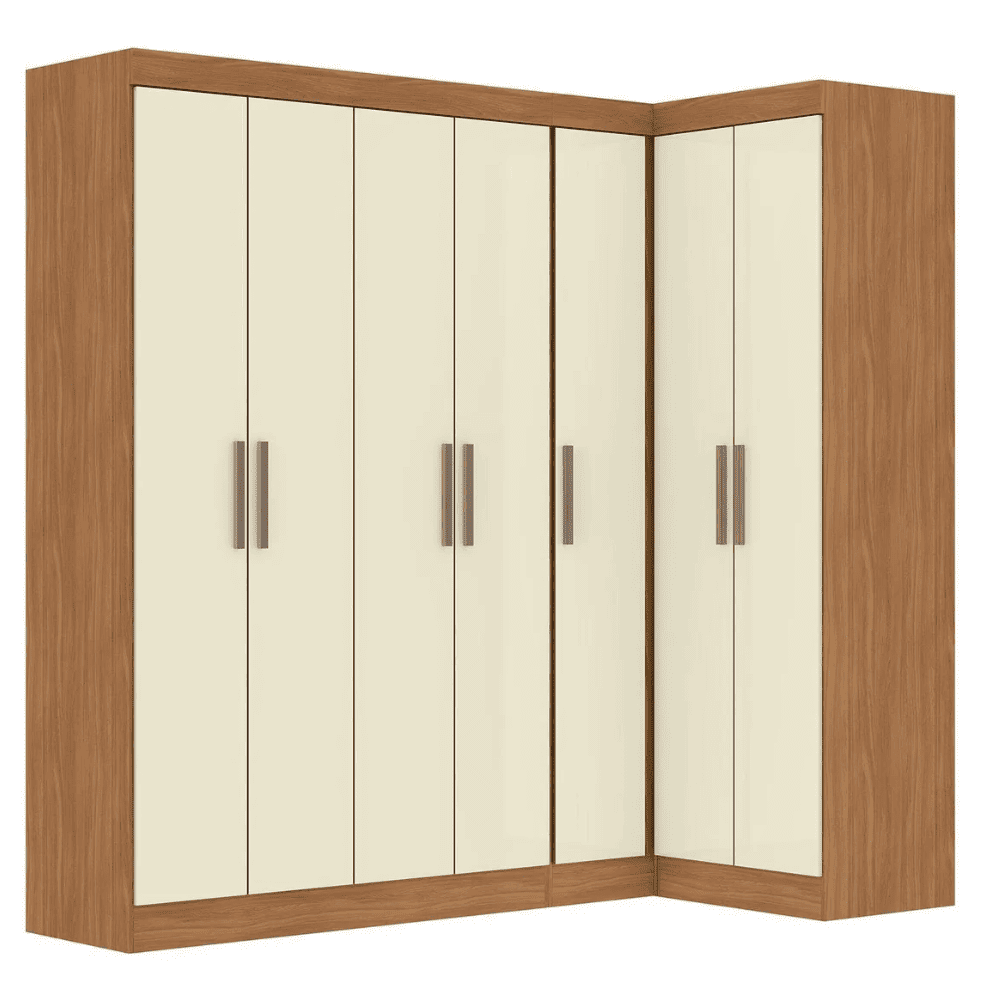 Guarda Roupas Modulado De Canto Madrid Com 7 Portas Branco Maxel