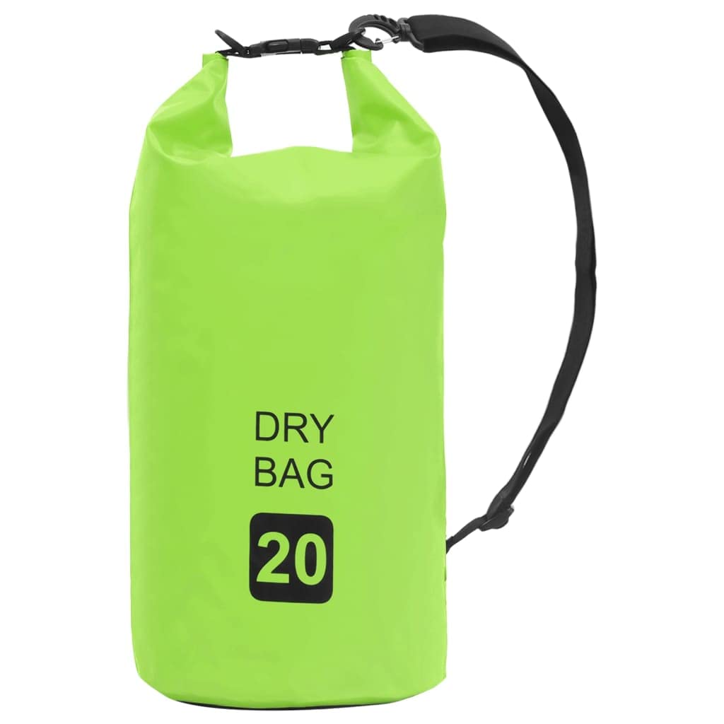 Saco Seco Vidaxl Pvc Impermeável Leve Verde 20l