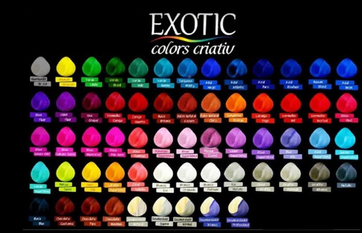 Tinta para Cabelos Exotic Colors - Sem Amônia - Cosplay