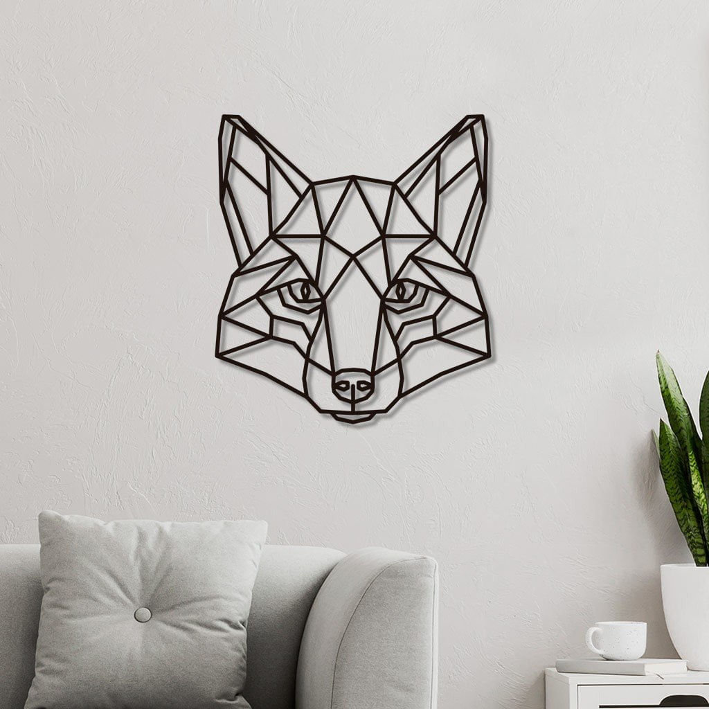 Escultura de Parede em MDF Raposa Geométrica