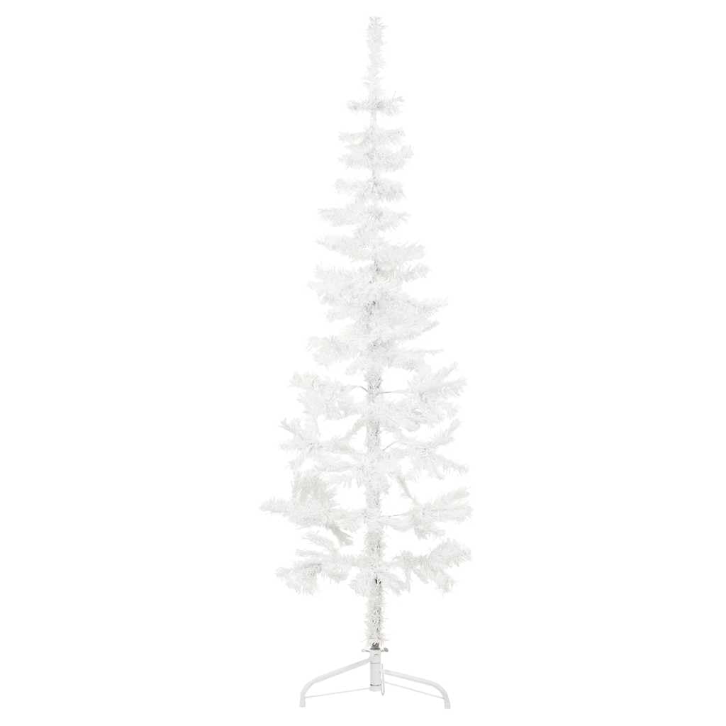 Árvore De Natal Vidaxl Slim Artificial Half 5 Pés - Pvc Branco