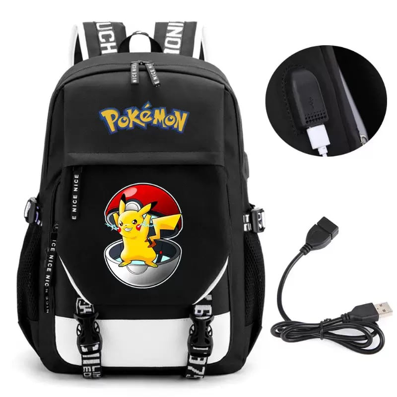 Mochila Sanmu Pokémon Poké Ball Pattern Pu Leather