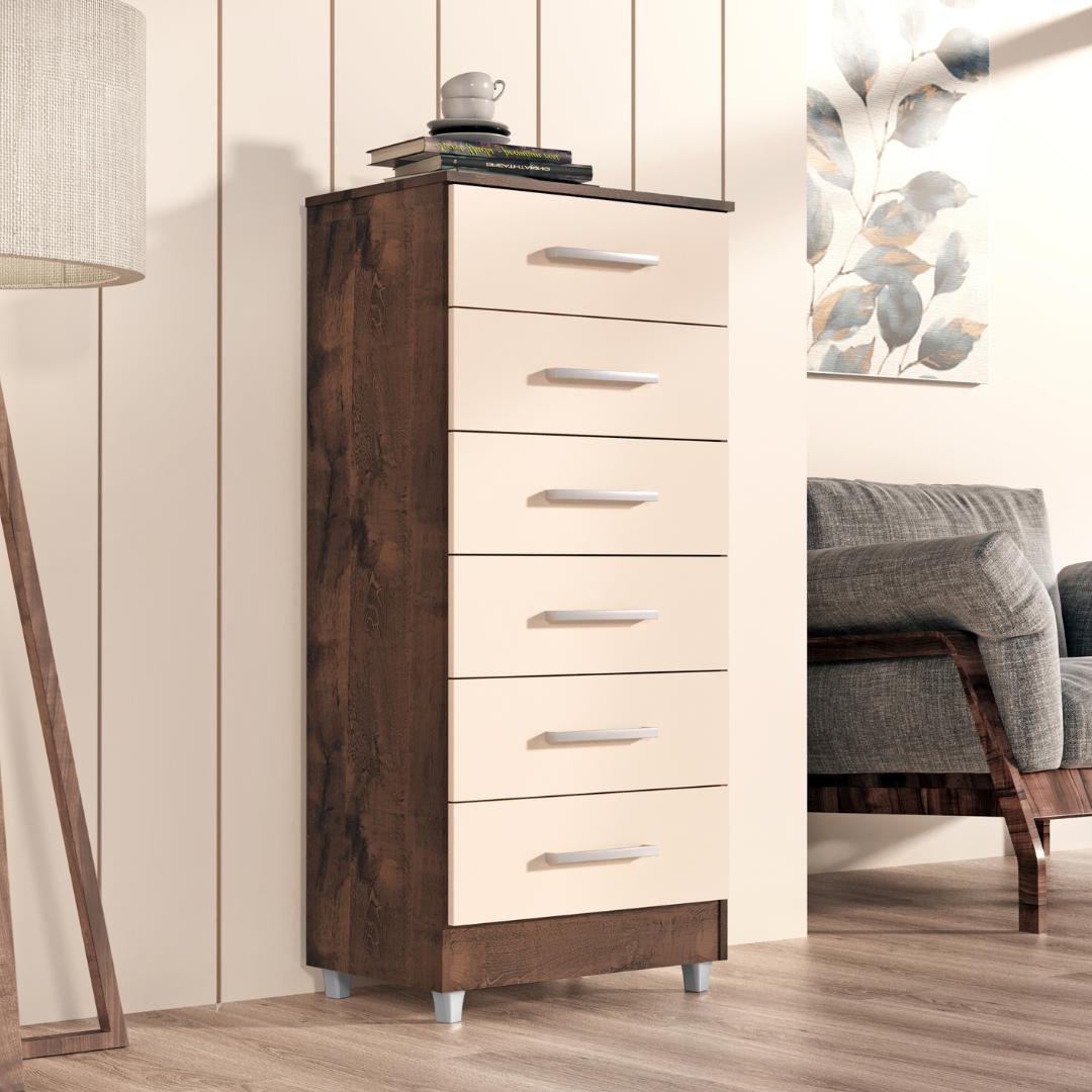 Comoda Helena 6 Gav Chocolate/off White