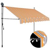 Toldo Retrátil Manual Vidaxl 2,5 M Com Luzes Led Amarelo/azul