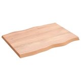 Tapa De Mesa Vidaxl De Roble Macizo Con Borde Natural 80-160x60x4 Cm