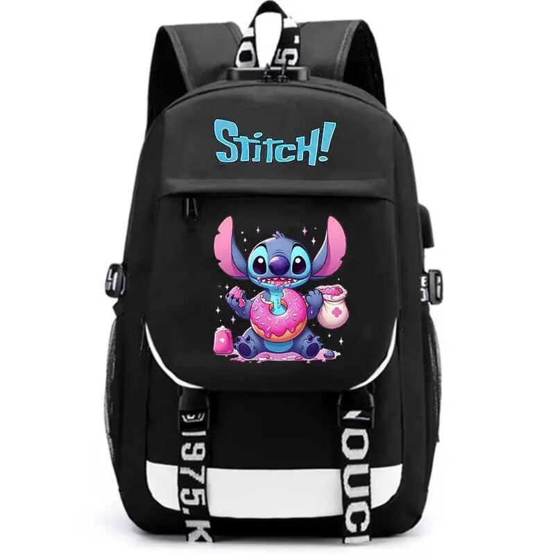 Mochila Sanmu Leisure Creative Pattern Anime Stitch Donut