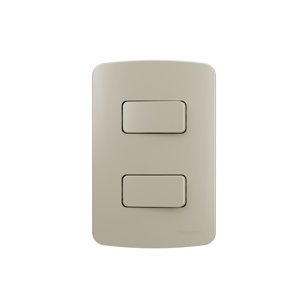 Interruptor Simples Duplo Margirius B3 Colors 10a Com Placa 4x2 Pérola