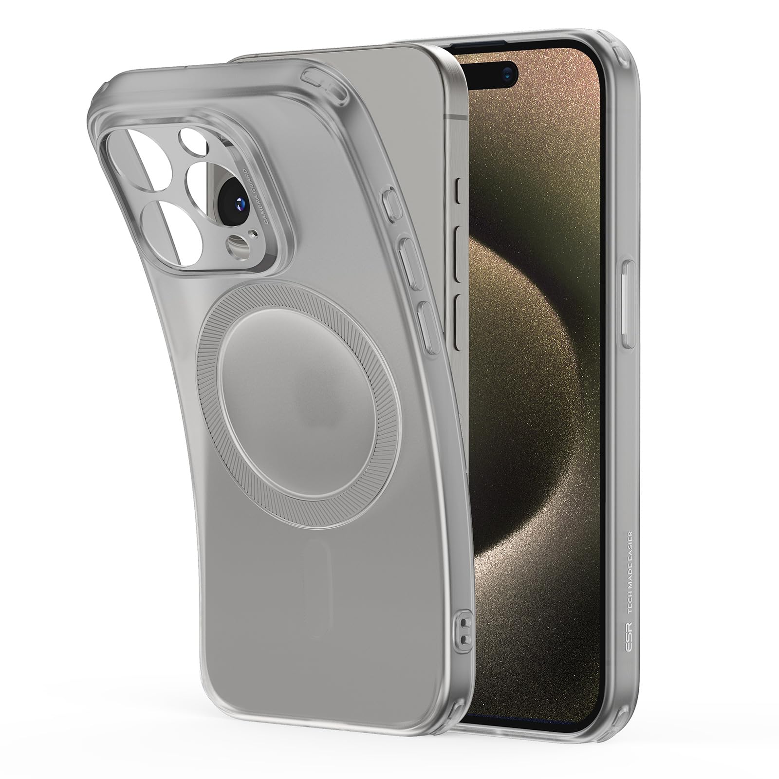 Capa De Telefone Esr Para Iphone 15 Pro Max Com Magsafe Frosted Grey