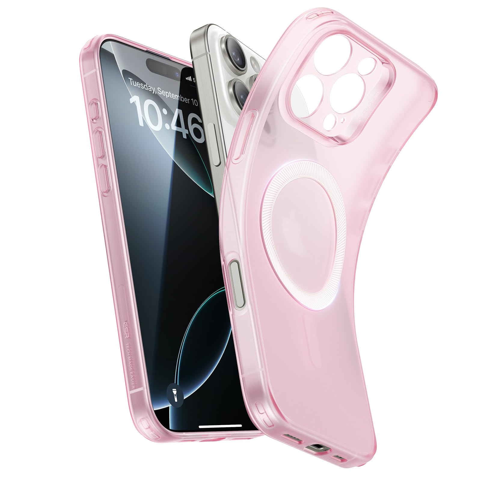 Capa De Telefone Esr Zero Series Para Iphone 16 Pro Max Rosa Fosco