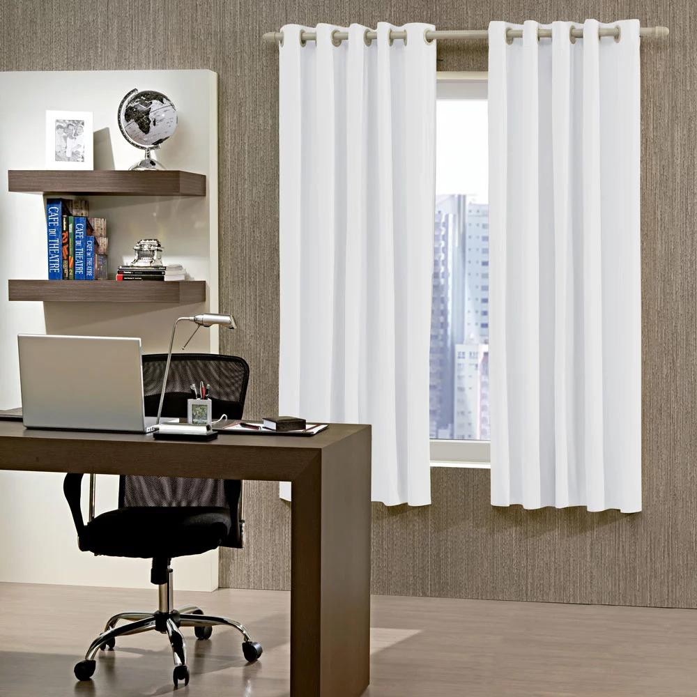 Cortina Blackout 300x250cm Com Ilhós Bella Janela Branca