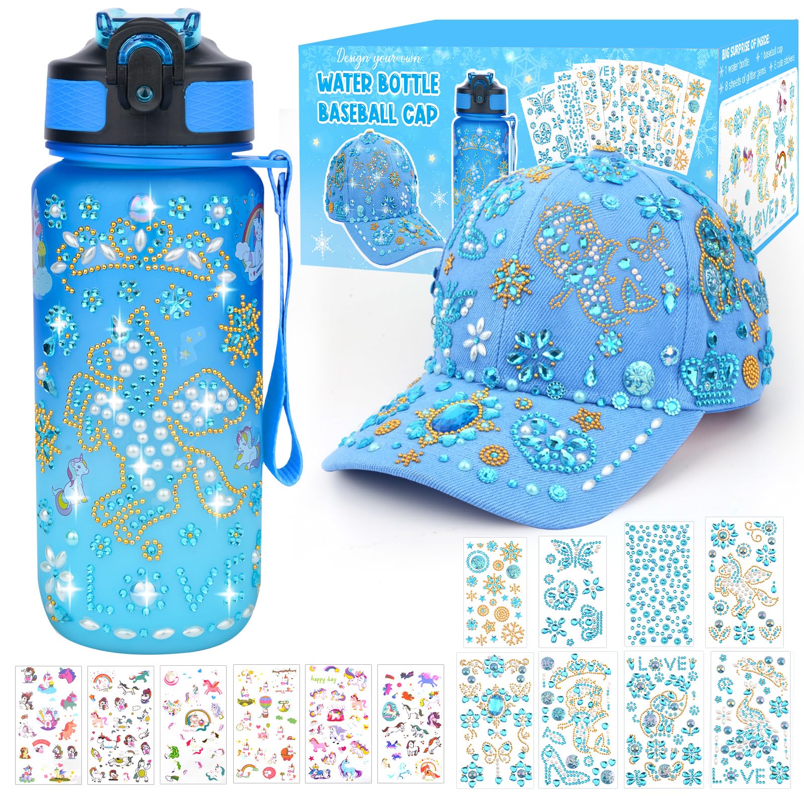 Kit De Artes E Ofícios Nigifter Decore Water Bottle, Boné De Beisebol