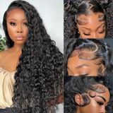 Perucas Frontais De Renda Vkorun Water Wave 200 Density Human Hair