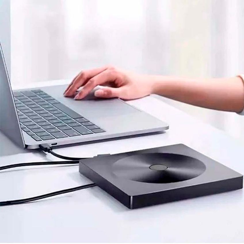 Gravador E Leitor Cd Dvd 5gbps Usb 3.0 Tipo C P/ Pc Notebook Ultrabook Mac - Drive Optico Externo Slim Original Preto - imagem 3