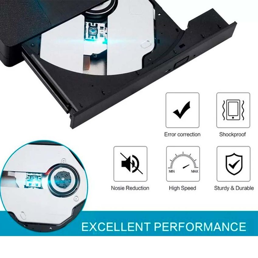 Gravador E Leitor Cd Dvd 5gbps Usb 3.0 Tipo C P/ Pc Notebook Ultrabook Mac - Drive Optico Externo Slim Original Preto - imagem 5