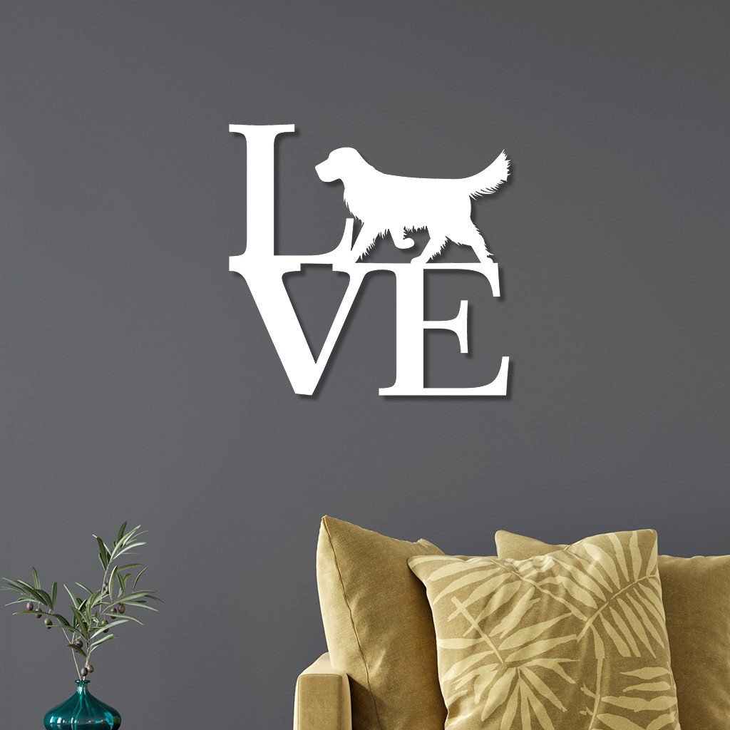 Escultura de Parede em MDF Love Labrador