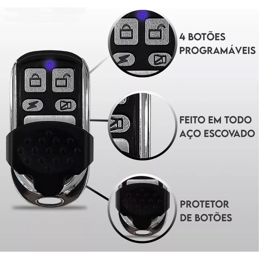 Controle Remoto Universal 433mhz RF Com 4 Botões Copia Direto Na Placa P/ Portão Garagem E Alarme Automação Aquecedores - imagem 5