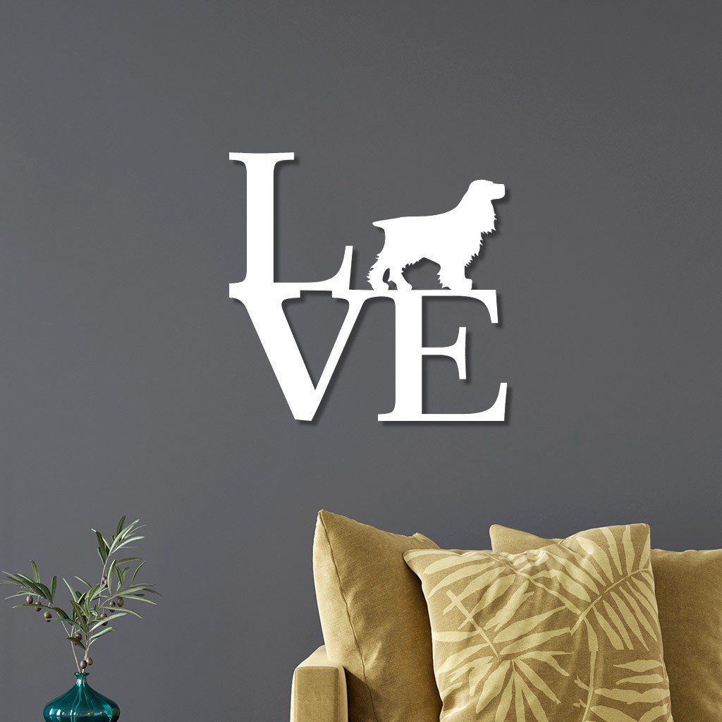 Escultura de Parede em MDF Love Cocker Spaniel