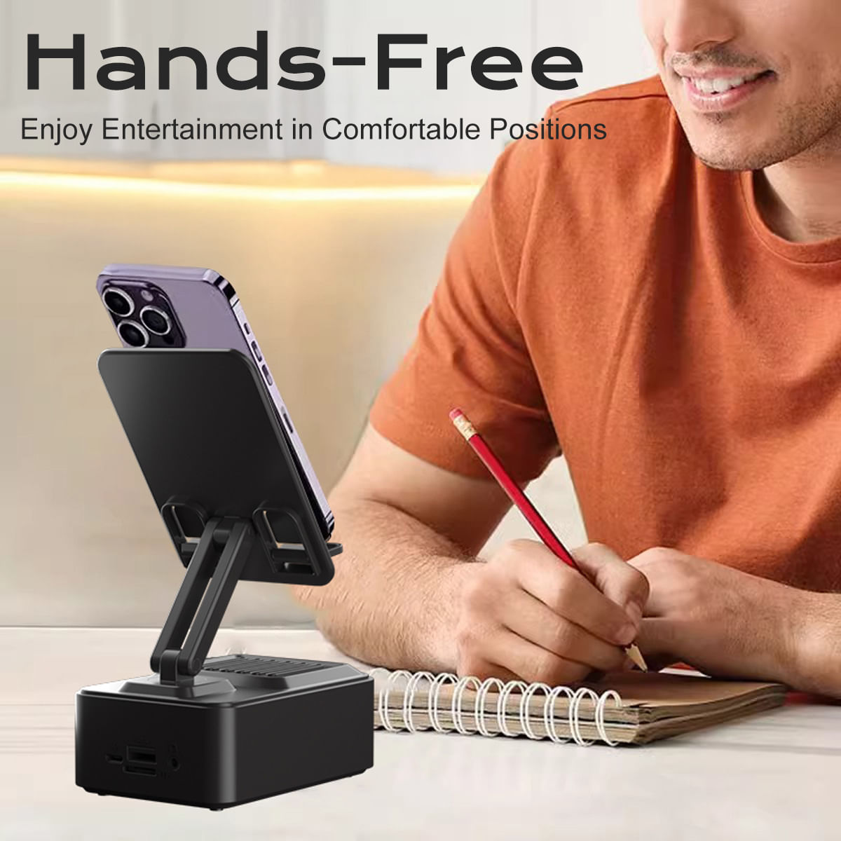 Suporte De Telefone Com Alto-falante Bluetooth Chengquan Surround Sound