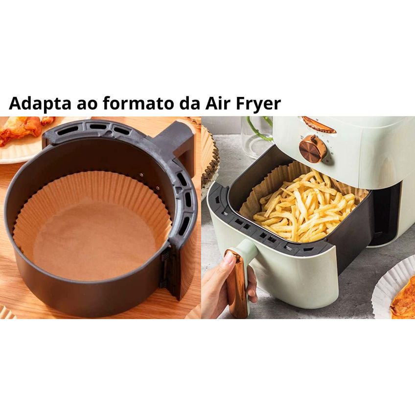 Kit 50 Unidade De Papel Descartável Antiaderente Forro Pra Air Fryer Forno Microondas Fritadeira Panela Anti Oleo E Agua - imagem 2