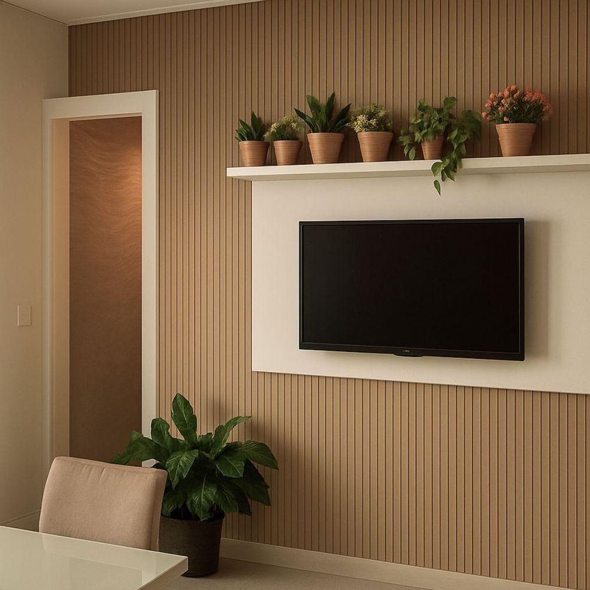 Painel Ripado Laminado De Eva Autocolante Flexível Rolo 10mt Linha Madeto Carvalho - imagem 3