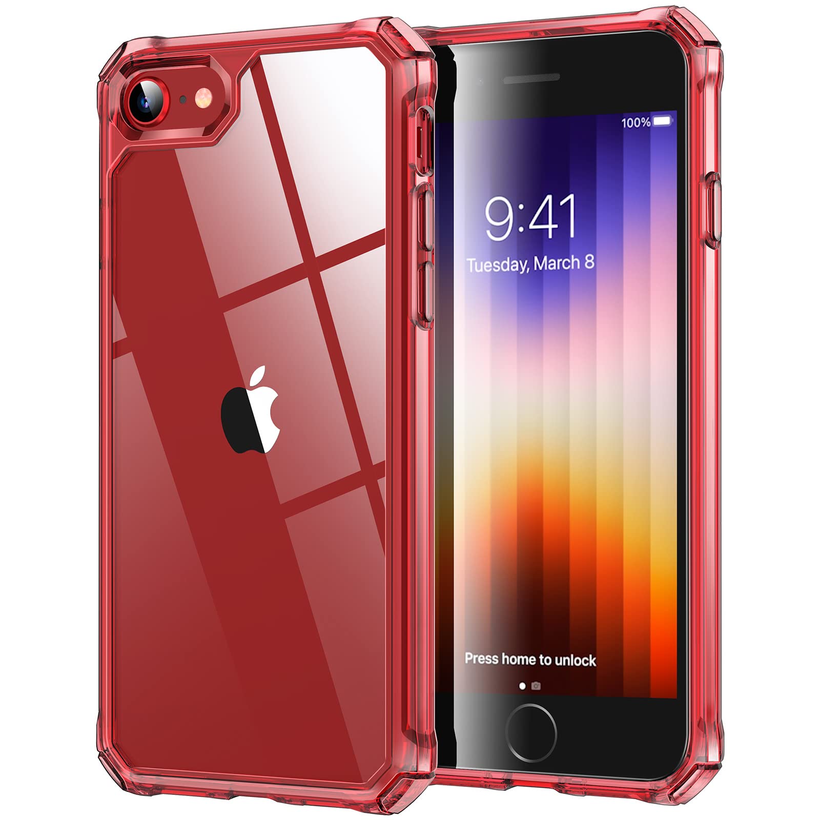 Capa De Telefone Esr Air Armor Clear Red Para Iphone Se (2022)