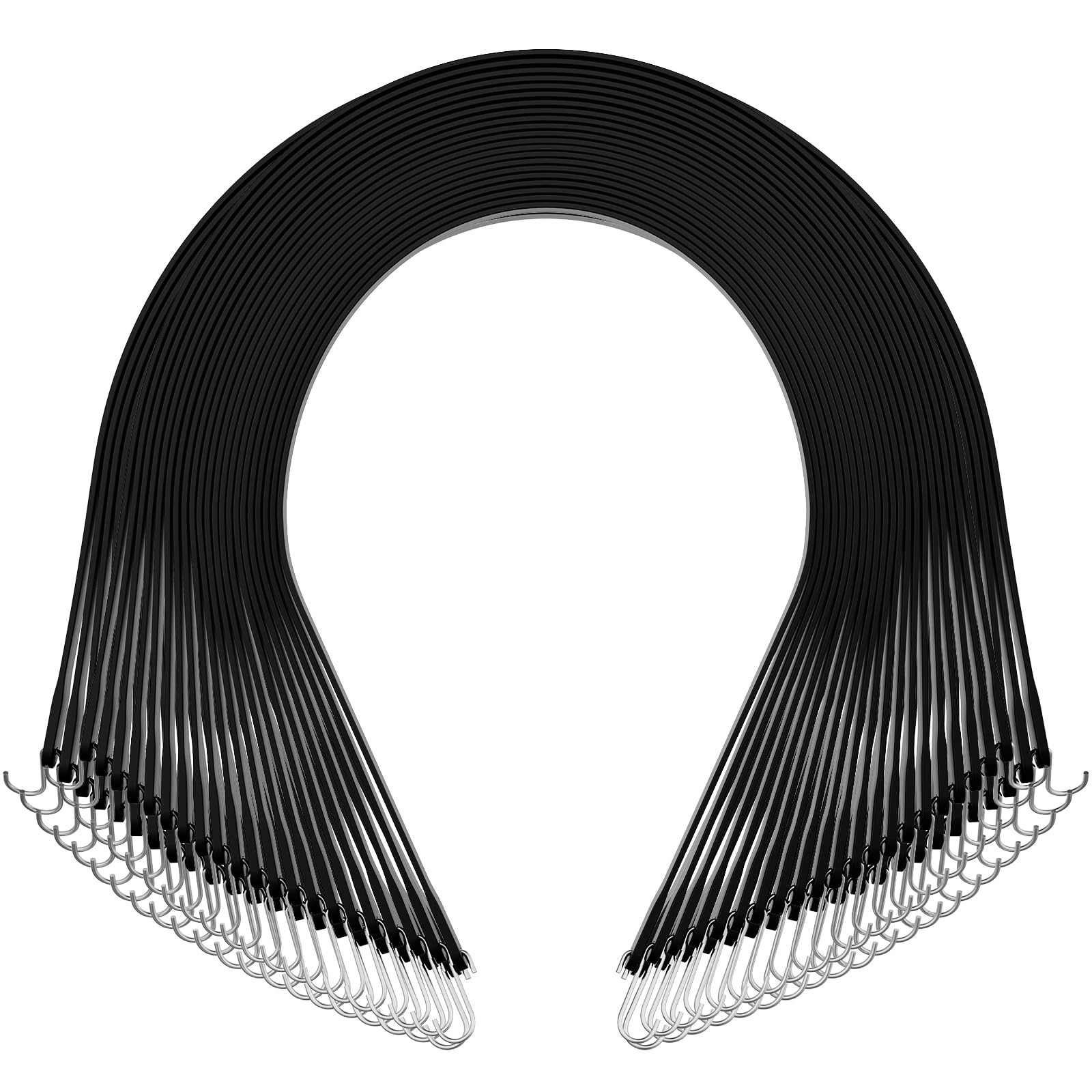 Cordões Elásticos De Borracha Vevor, Pacote Com 50, 21 Cm De Comprimento Com Ganchos S Frisados