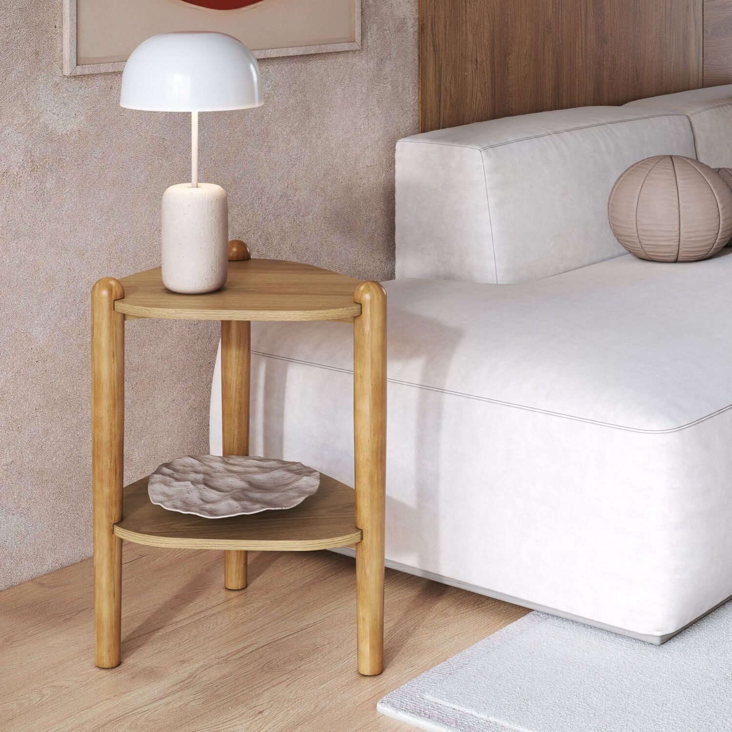 Mesa Lateral Orgânica Pé Madeira Complementos Hanover