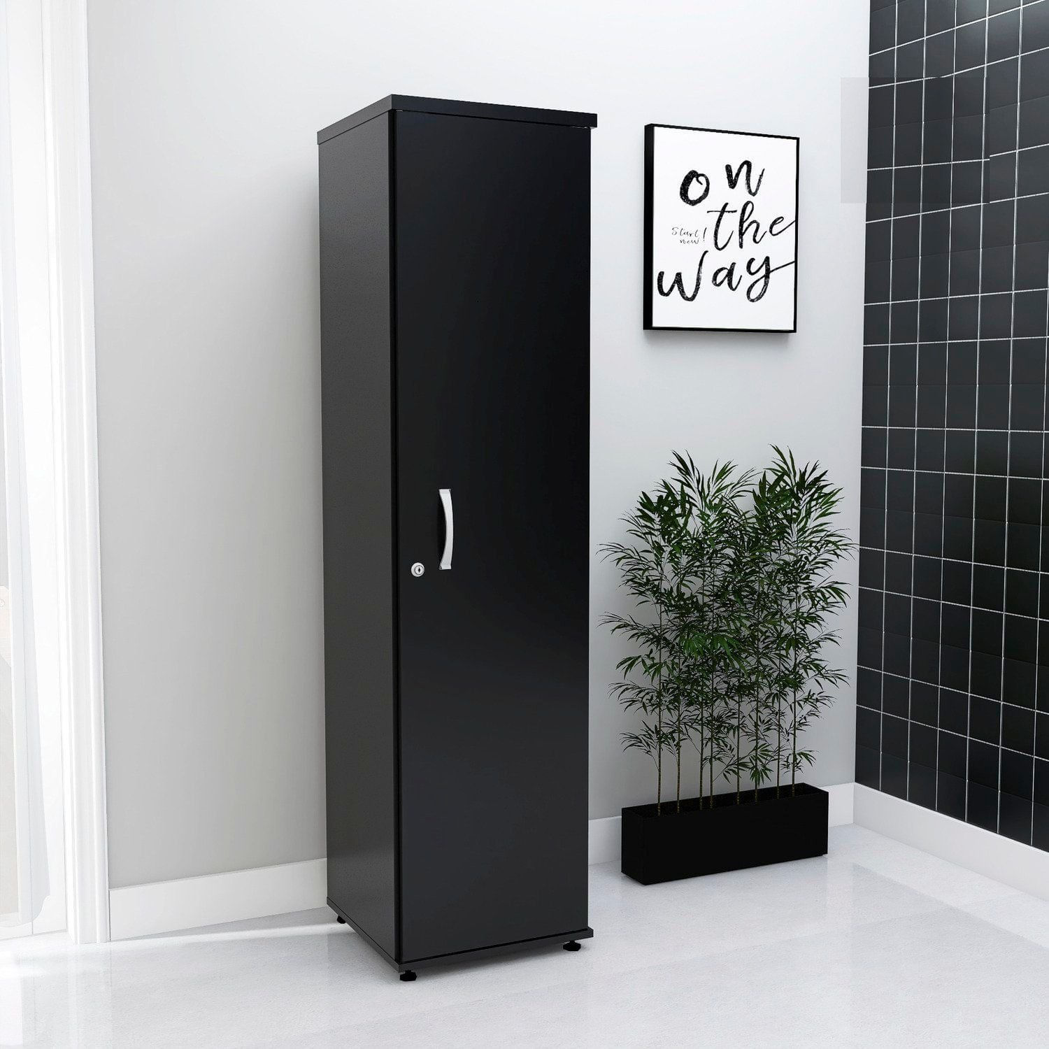 Torre Nicho Em Madeira 4 Prateleiras Sem Portas Preto