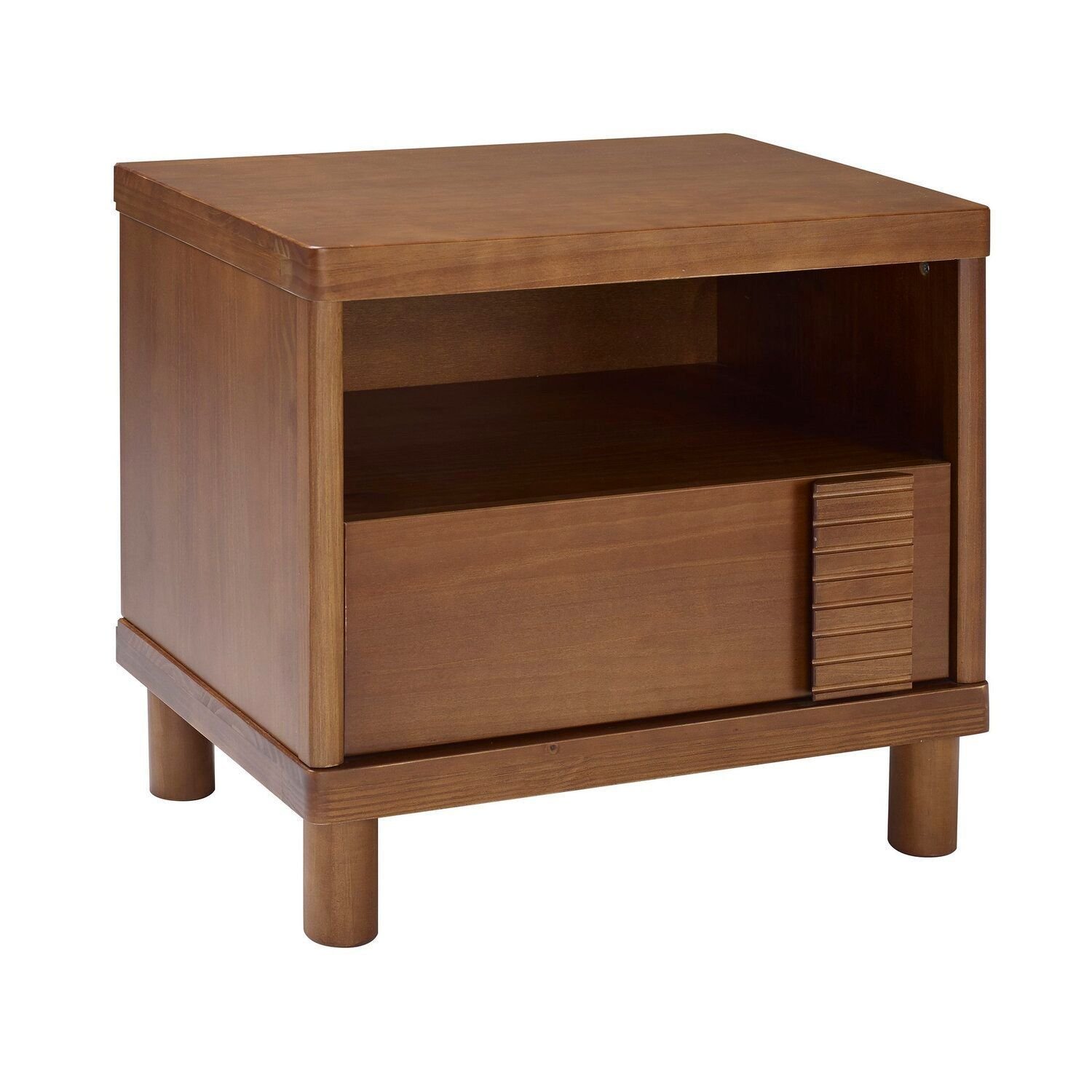 Mesa De Cabeceira 1 Gaveta 60cm X 65cm Cairo Amêndoa
