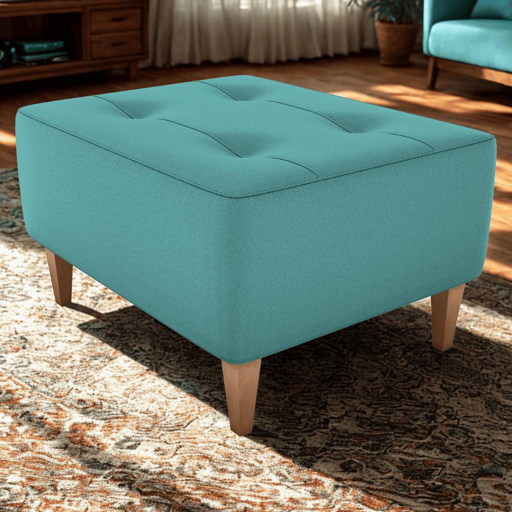 Puff Decorativo Para Sala Piva 62x52 Cm Veludo Deluxe Verde Milani Store