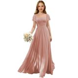 Vestido Augday Toddler Slutter Sleeves Junior Bridesmaid Dusty Rose