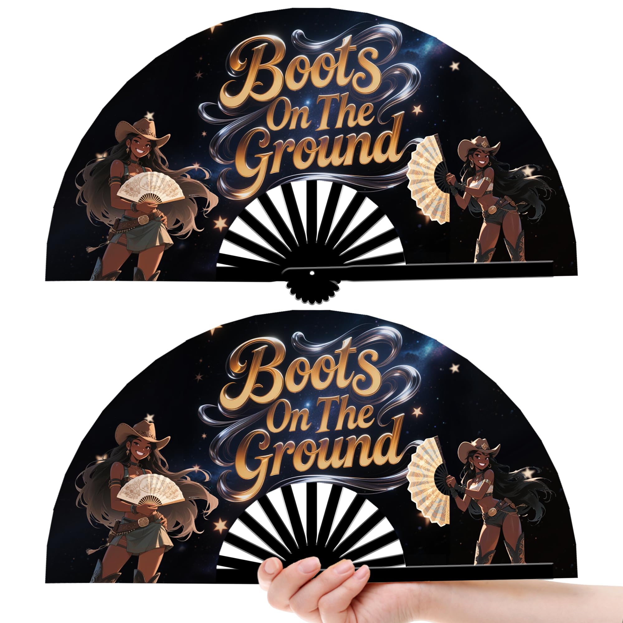 Ventilador Dobrável Aythsric 13 In Line Dance Popping Fans (2 Unidades)