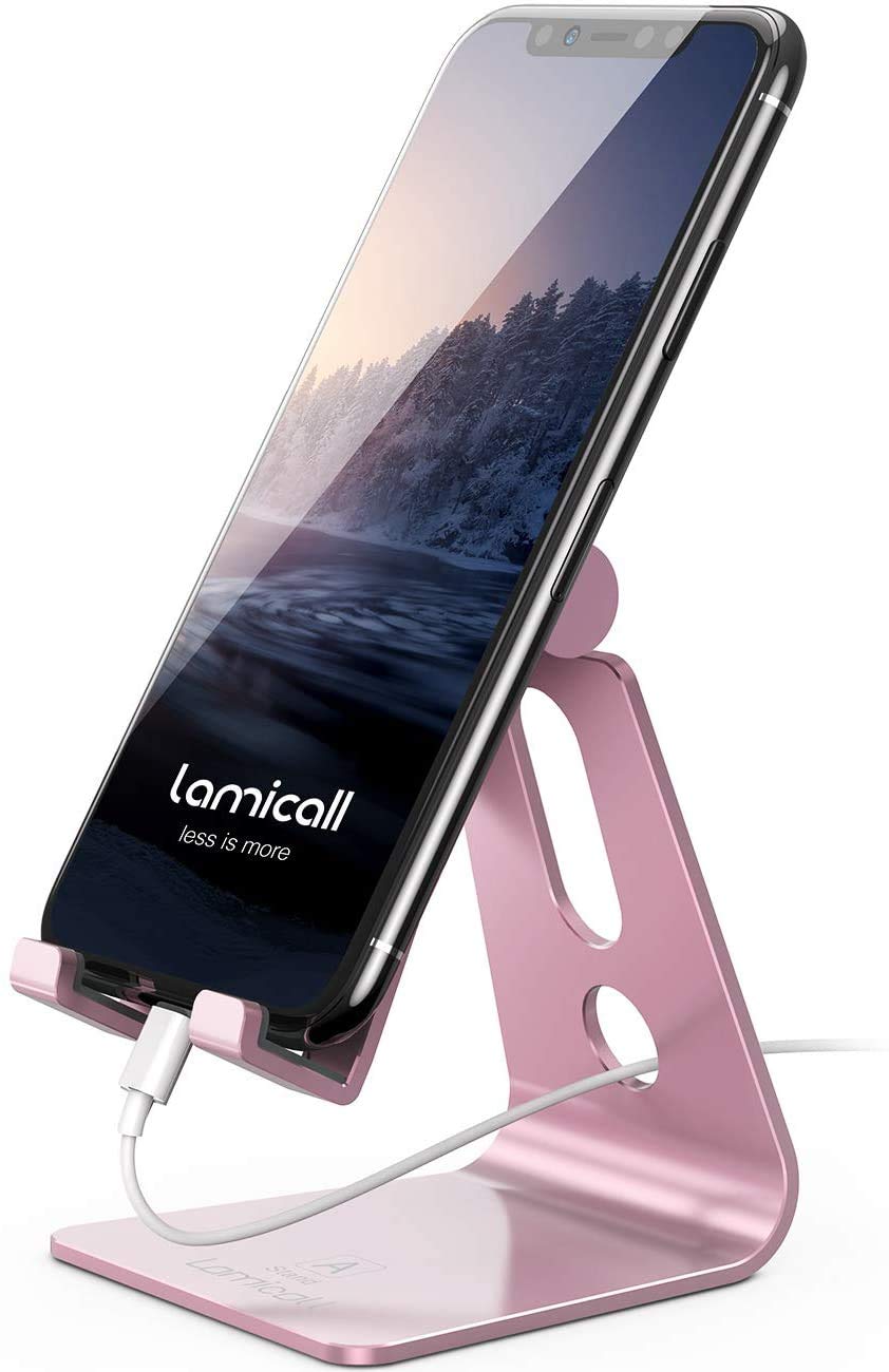 Suporte De Telefone Lamicall Pink Rose Gold Para Iphone E Android
