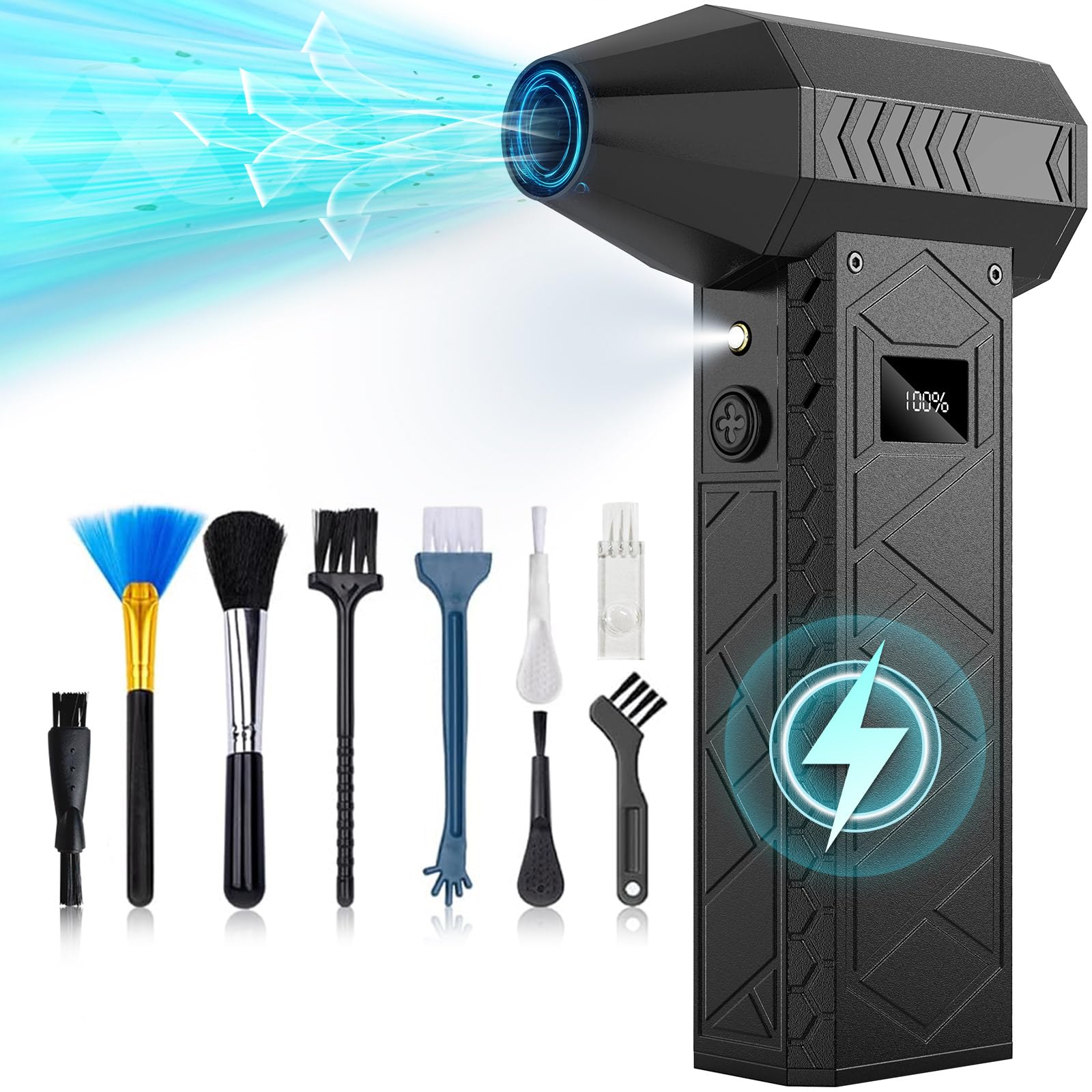 Duster De Ar Elétrico Degge 10000mah 180000rpm Com Display