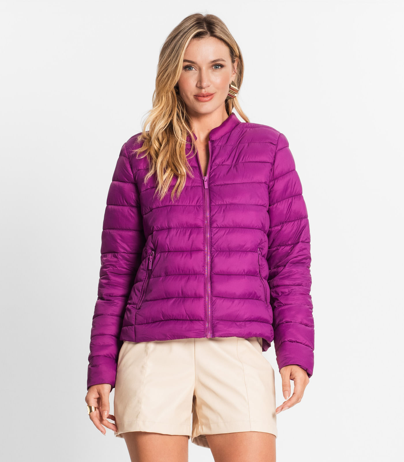Jaqueta Puffer Feminina Endless Roxo Gg