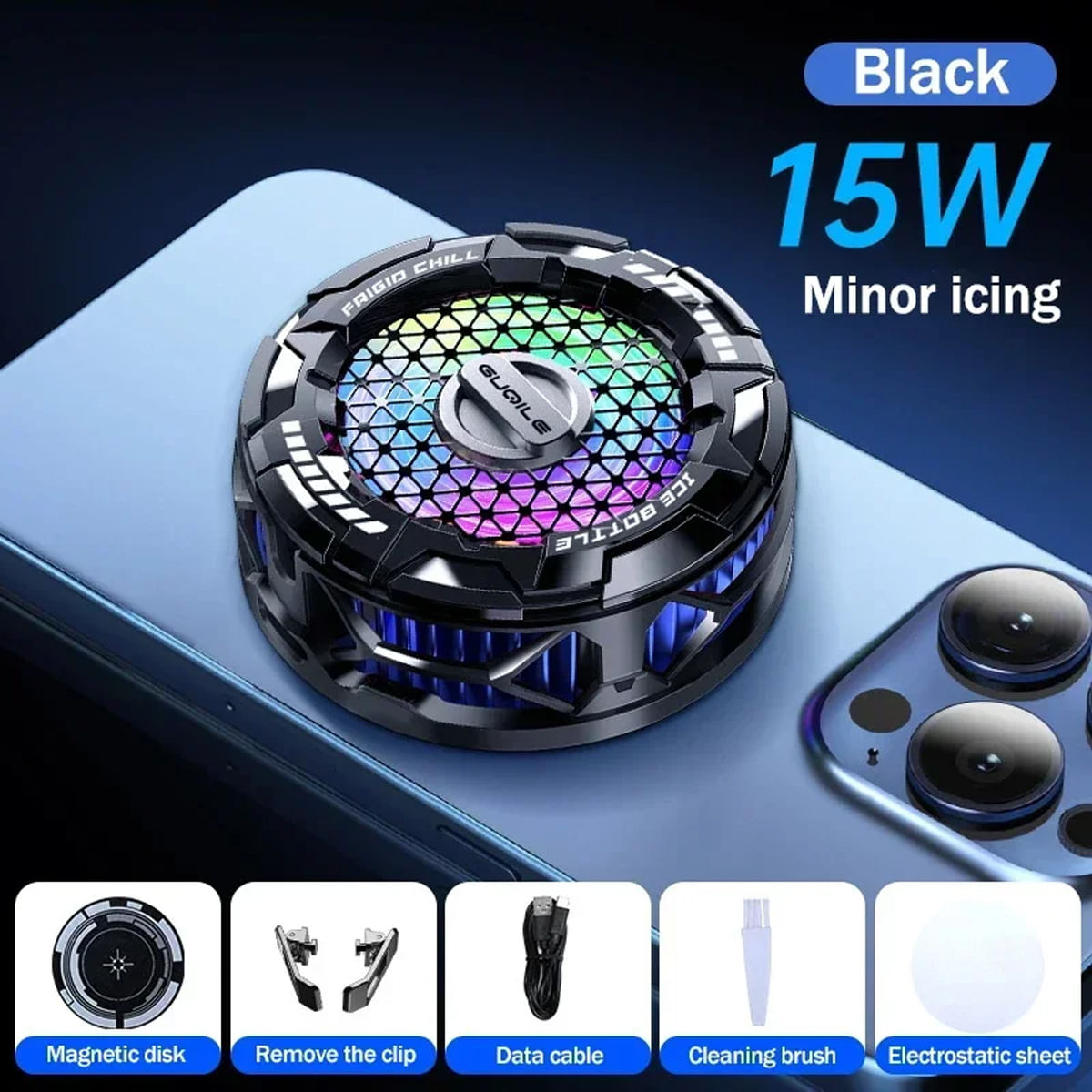 Ventilador De Resfriamento Semicondutor Magnético Com Clipe Traseiro Para Telefone