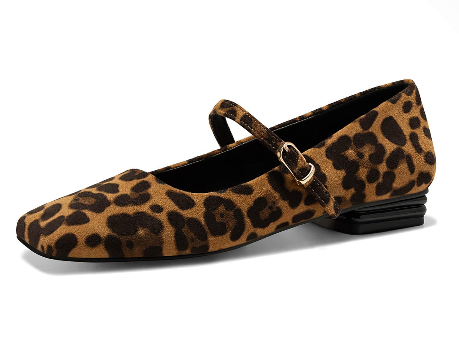 Sapatos Coutgo Mary Jane Flats Femininos De Leopardo Tamanho 9,5