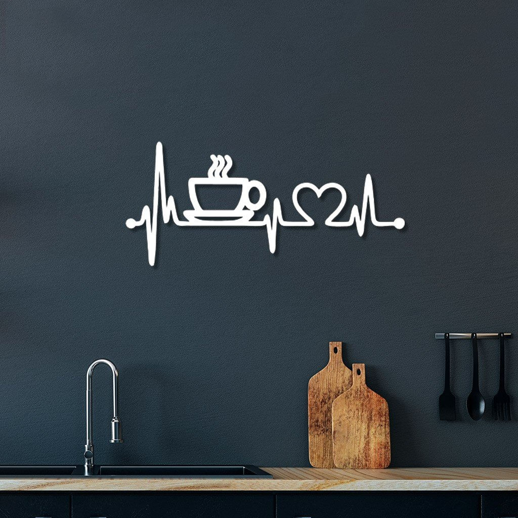 Escultura de Parede em MDF Batimentos Café