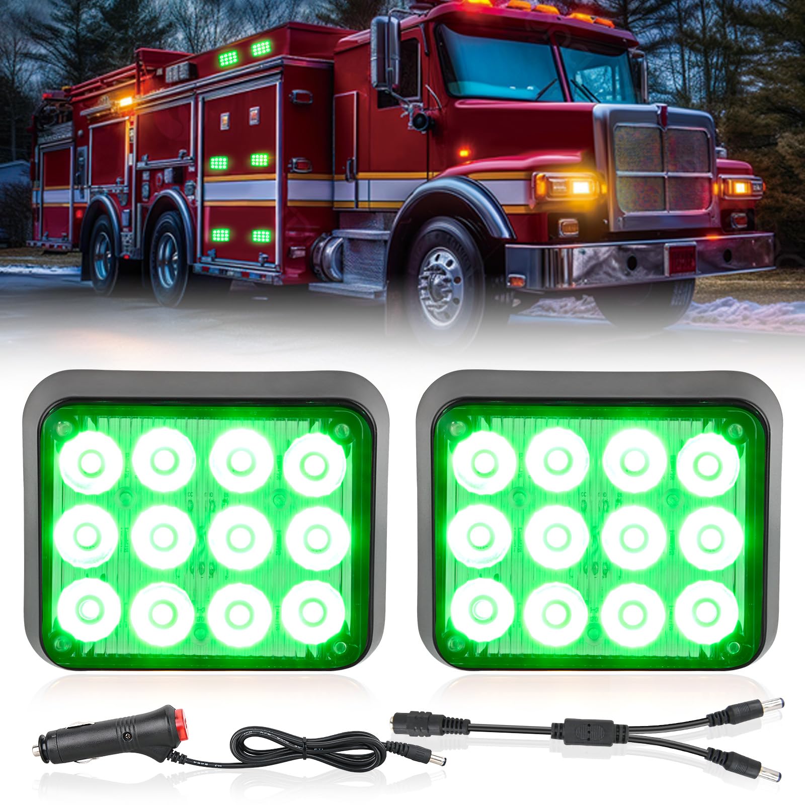 Trailer Lights Nilight 12led Magnetic Wireless 2pcs Green