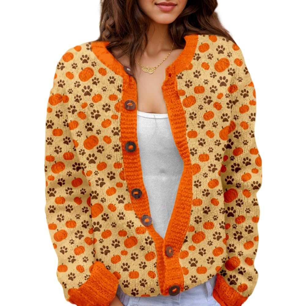 Suéter De Malha Feminino Akivide Com Estampa Floral De Outono