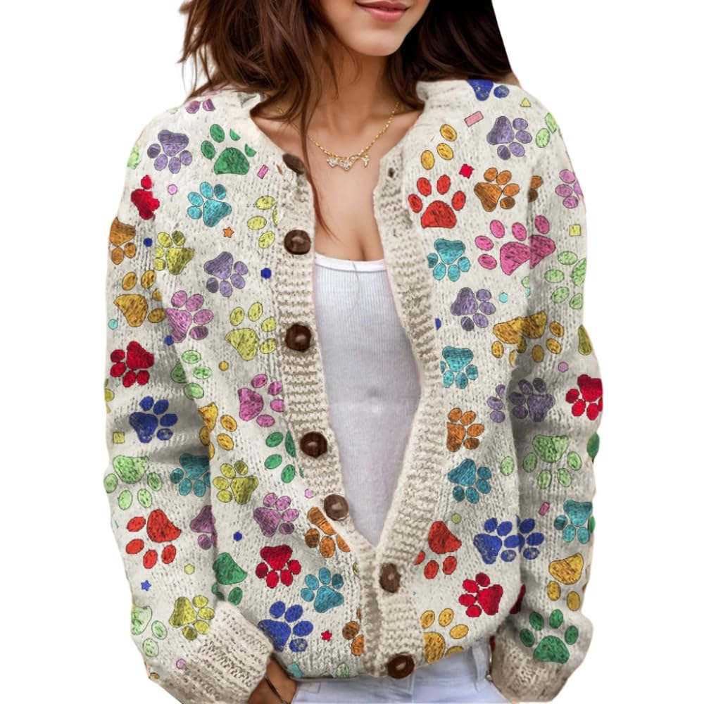 Suéter De Malha Feminino Akivide Com Estampa Floral De Outono