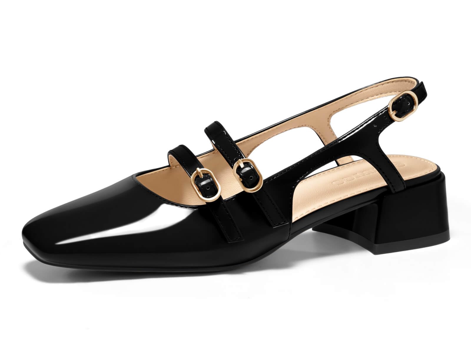 Sapatos Femininos Coutgo Mary Jane Chunky De Salto Baixo Pretos Tamanho 8